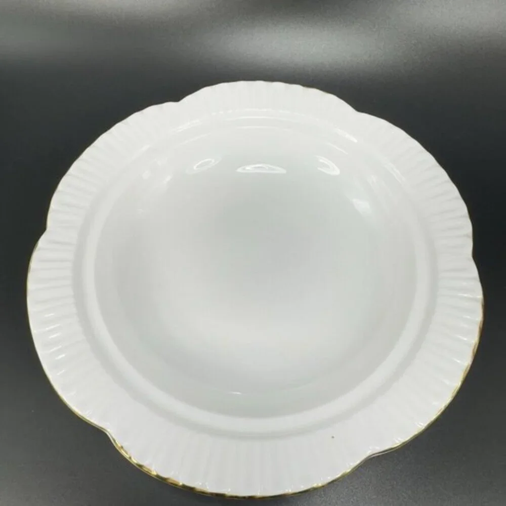 Shelley Bone China Covered Butter Dish England White With Gold Accents‎ Vintage